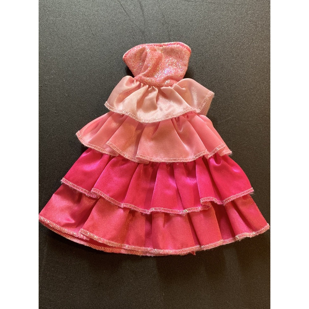 BARBIE SPARKLE LIGHTS PRINCESS DOLL GOWN DRESS 2009 Pink Ruffles‎ HTF